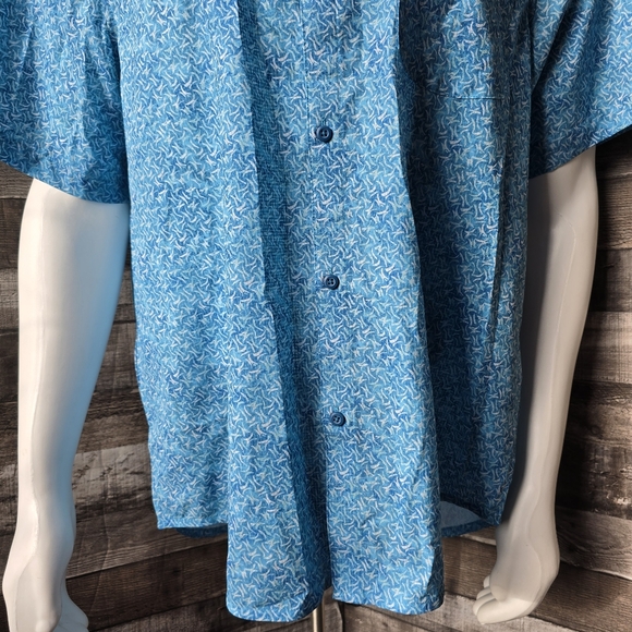 Tommy Bahama Coast Crescent Wave Camp Shirt Short Sleeved Mens Large - Picture 3 of 16
